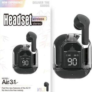 Headset TWS 5.3 Earbuds True Wireless Stereo Headphones in Ear Earphone Black